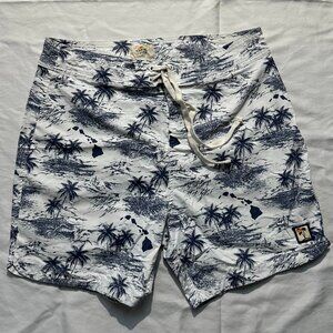 Marine Layer Tropical/Hawaiian Drawstring Swim Shorts/Trunks